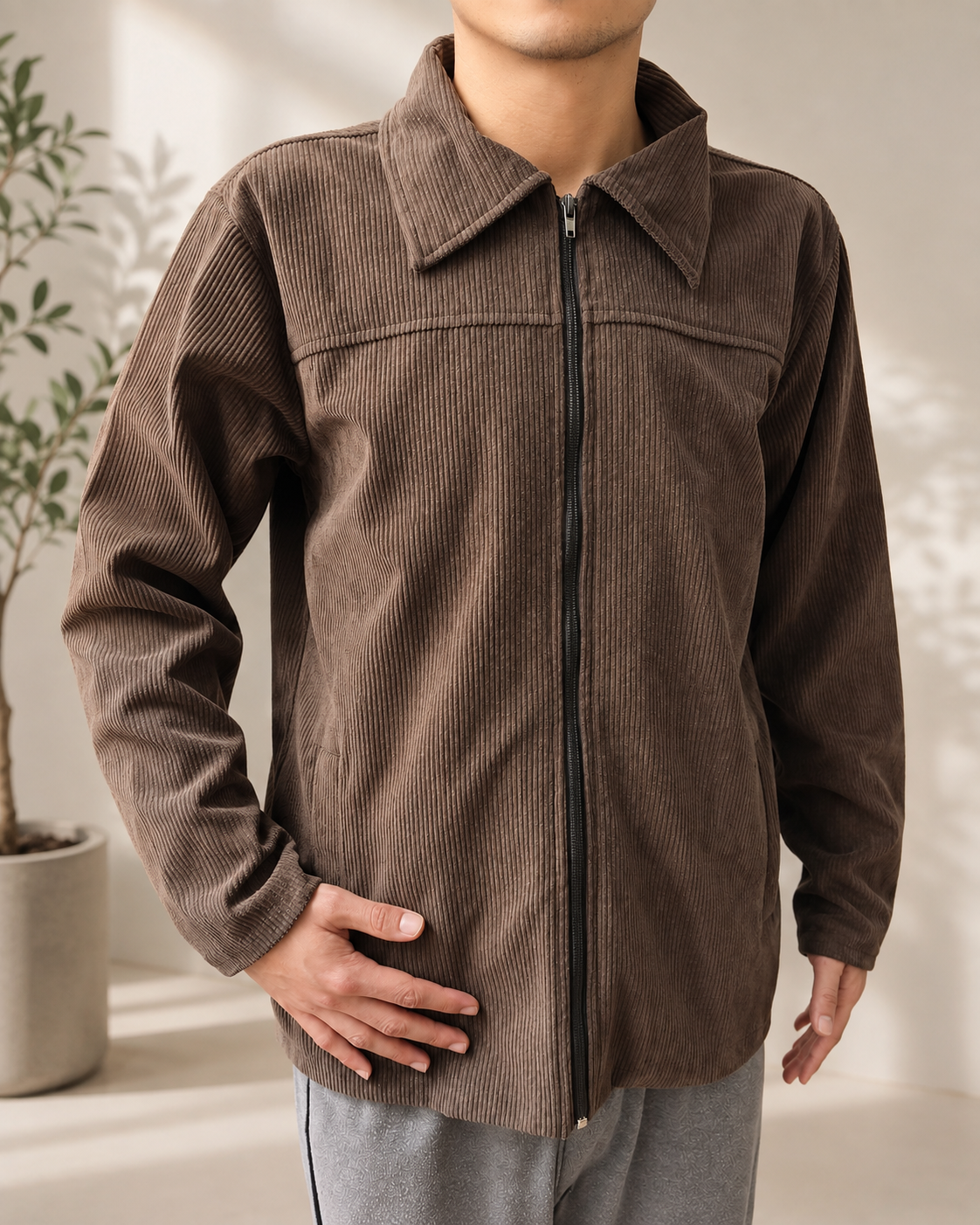 Chaqueta Pana Cremallera