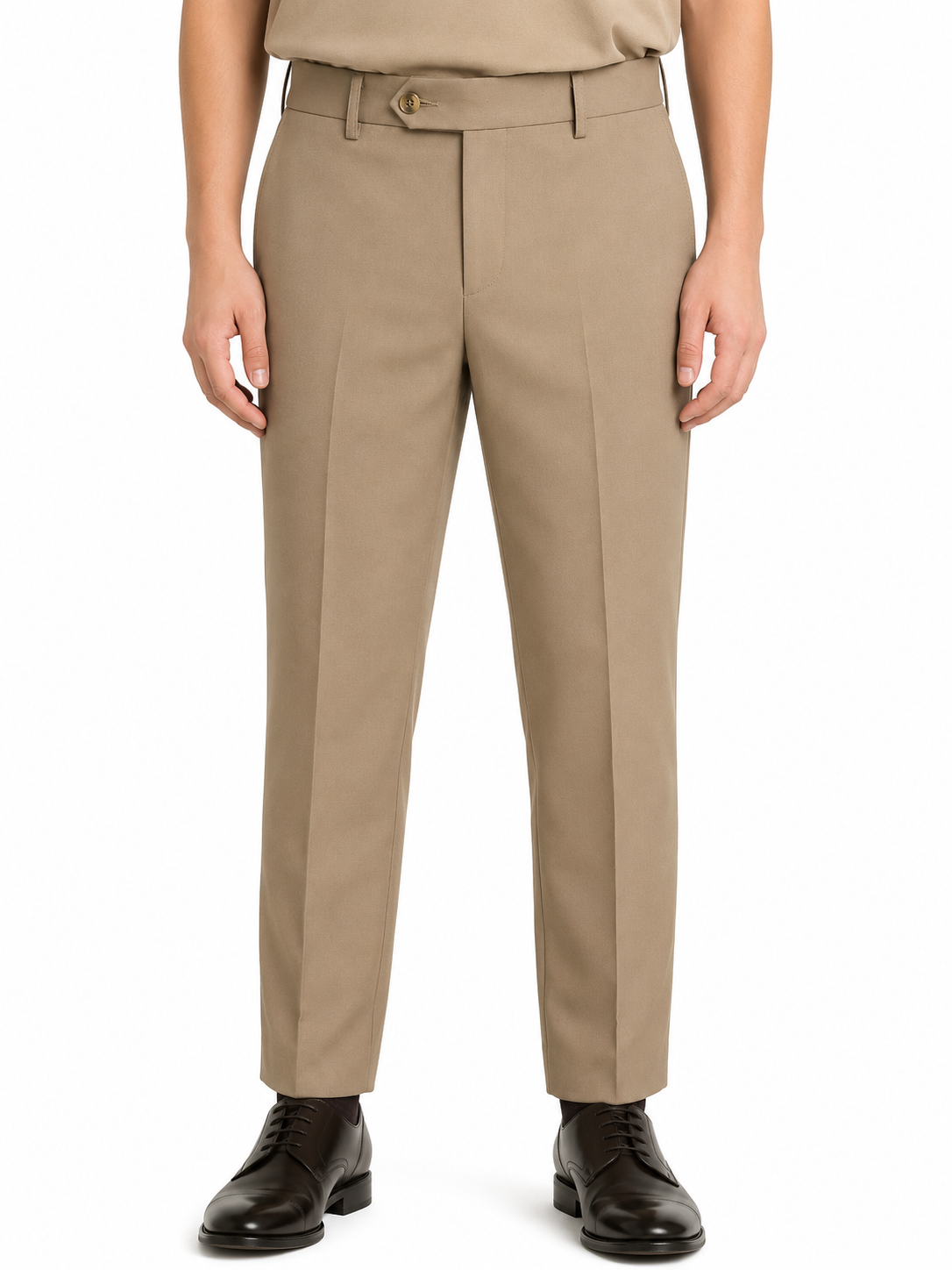 Pantalón Clásico Poliéster Beige