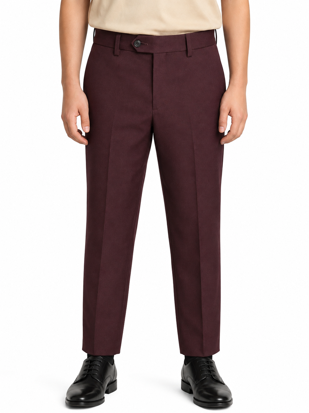 Pantalón Clásico Poliéster Vinotinto